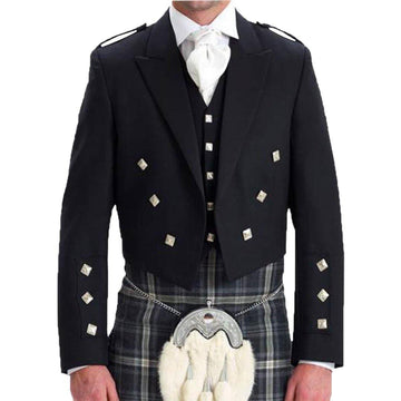 Prince Charlie Jacket In Wool With 5 Button Waistcoat - biznimart